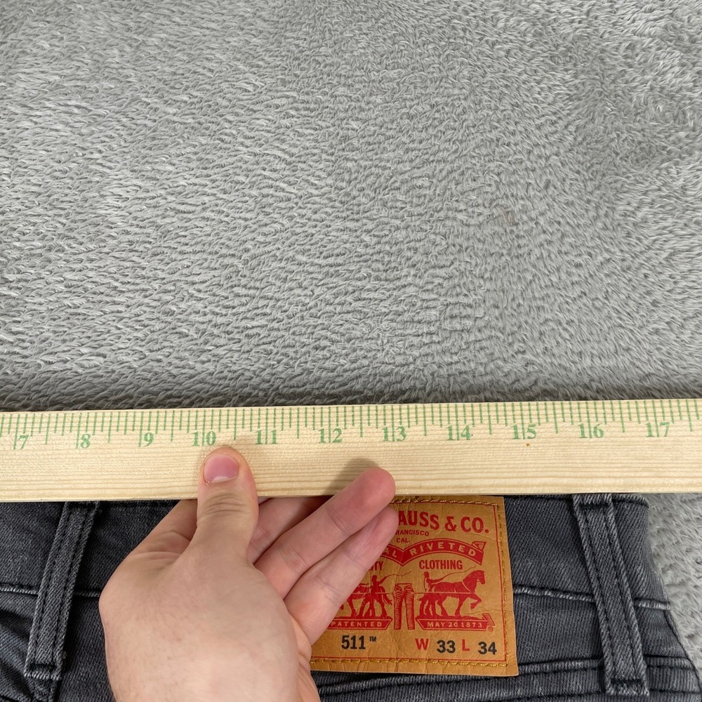 Levis 511 Slim Jeans Mens 33x34 Gray Stretch Denim Waterless Modern Casual - Picture 8 of 12